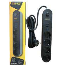 GOBAX Termal Akım Korumalı 2MT 3XUSB 10a-2500w MG-101